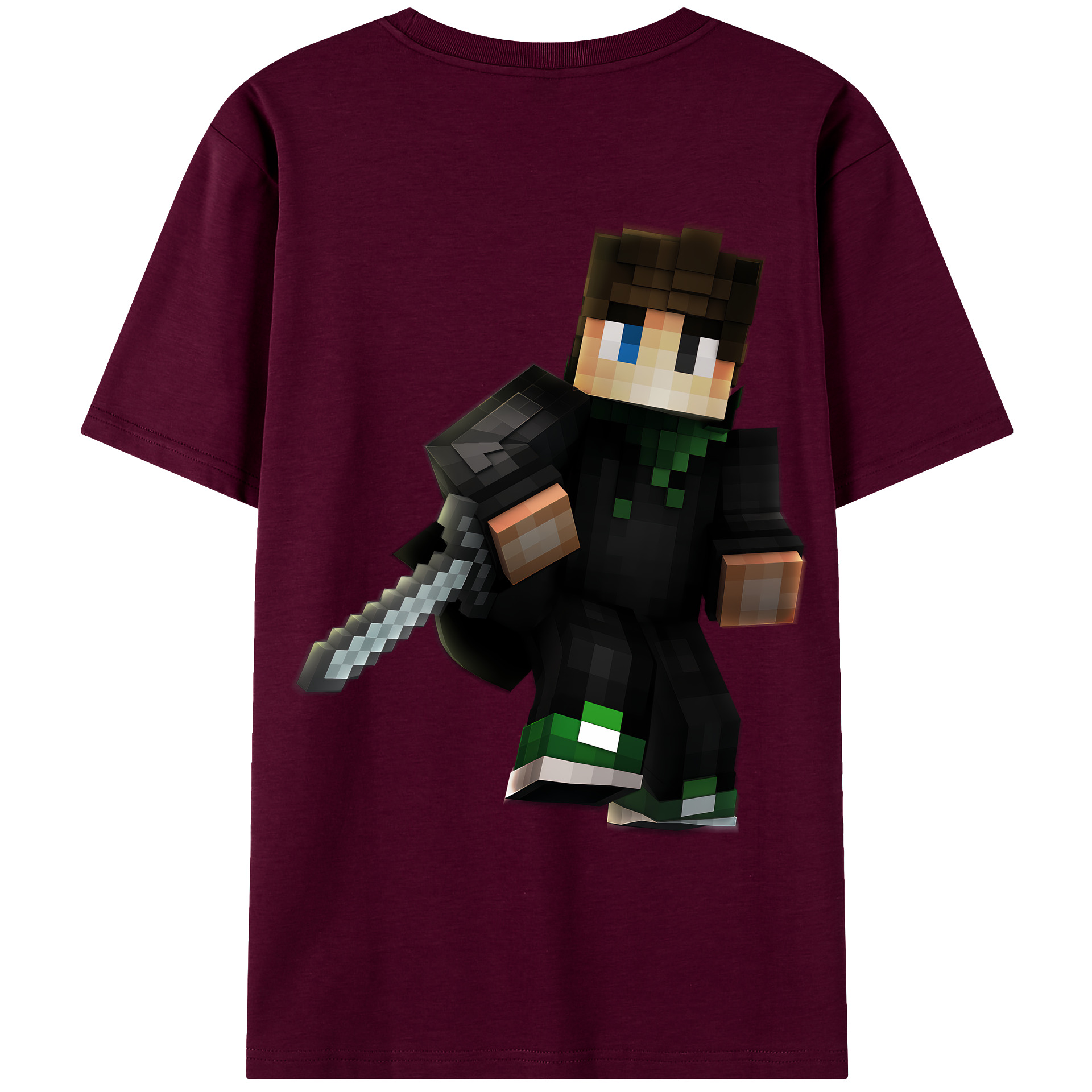 （画像用） マインクラフト ブロックの世界 Minecraft MC Block world レディース半袖Tシャツ(バックプリント)